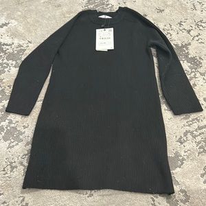 Zara Girls Brand New Current Season Ribbed Long Sleeved Dress